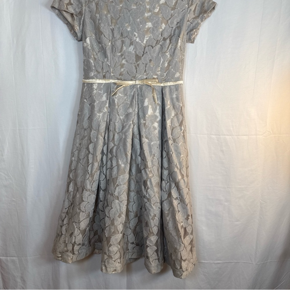 Mikarose Gray Lace Short Sleeve Dress Size Small Preowned - Picture 2 of 15